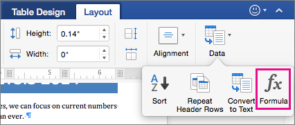 microsoft word for mac fill for table cell